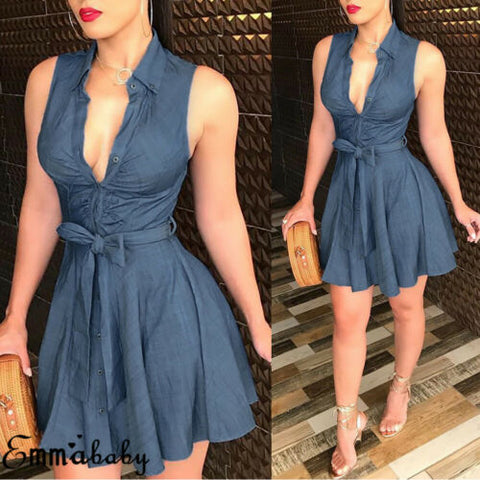 Women Sleeveless Denim