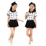 Girl clothes jacket stripe stitching bat sleeves T-shirt pants