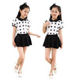 Girl clothes jacket stripe stitching bat sleeves T-shirt pants