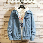 Idopy Men Blue Denim Jackets