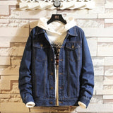 Idopy Men Blue Denim Jackets