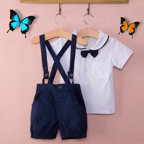 3pcs Gentleman Top+Bib Clothes
